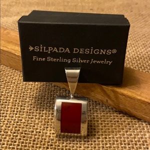Silpada Sterling Silver Red pendant, Retired